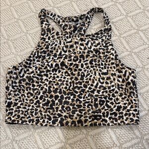 Outdoor Voices Leopard Print Move Free Crop Top
